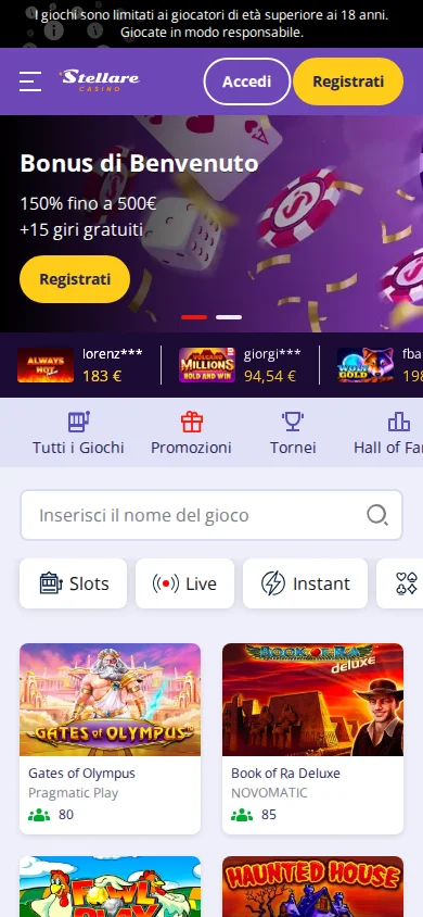 Casino Stellare Online: Mobile e App